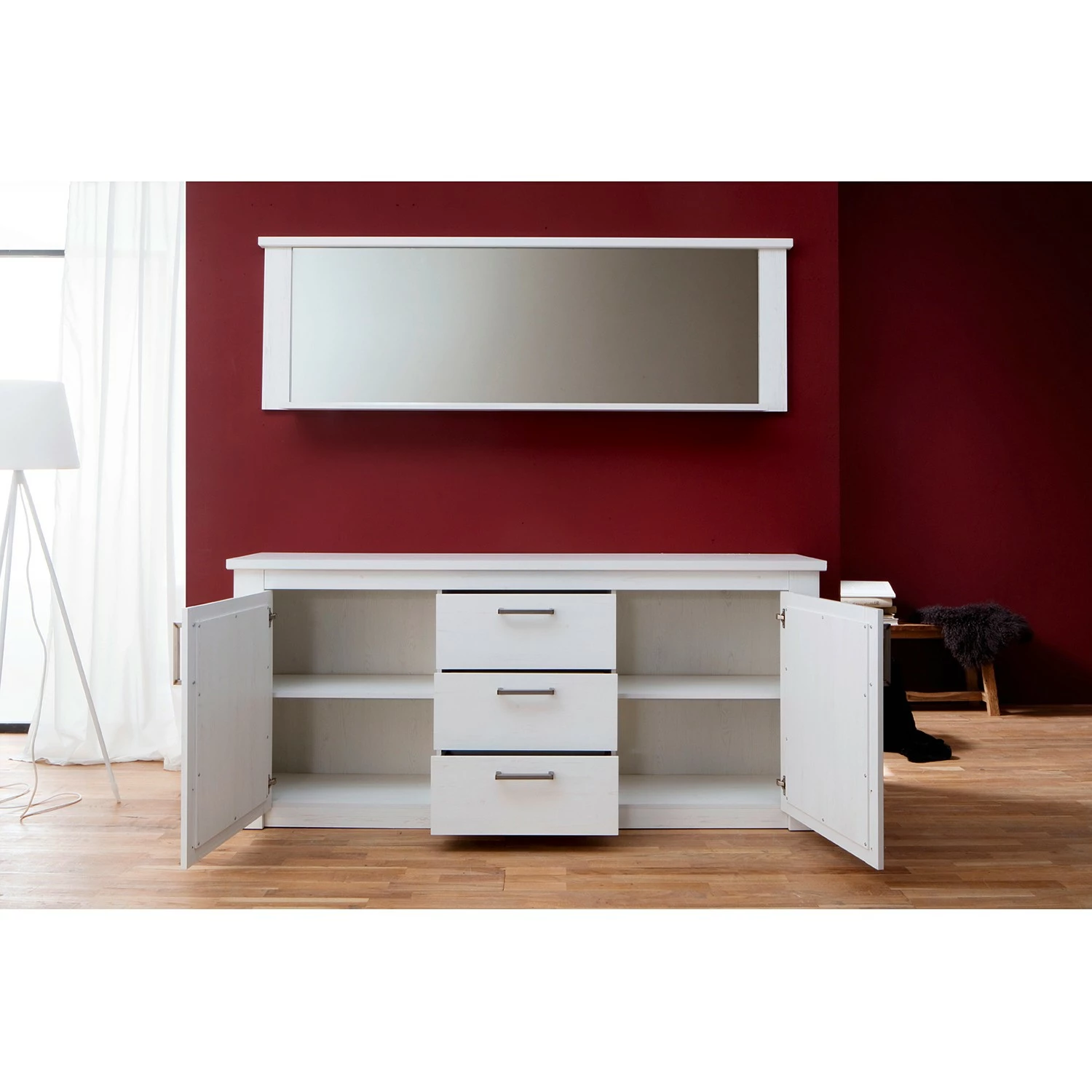 Trendteam Sideboard Georgia - Pinie Weiß Dekor – Bild 4