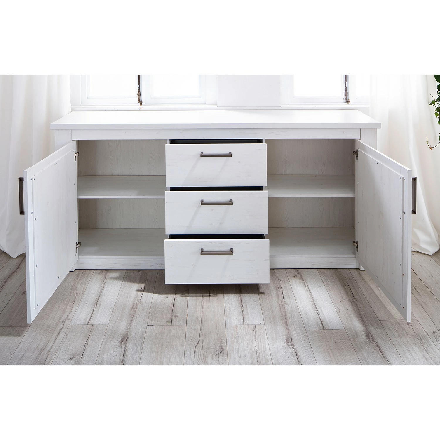 Trendteam Sideboard Georgia - Pinie Weiß Dekor – Bild 6