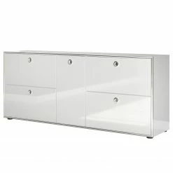 Trendteam Sideboard Infintiy I - Hochglanz Weiß / Matt Weiß