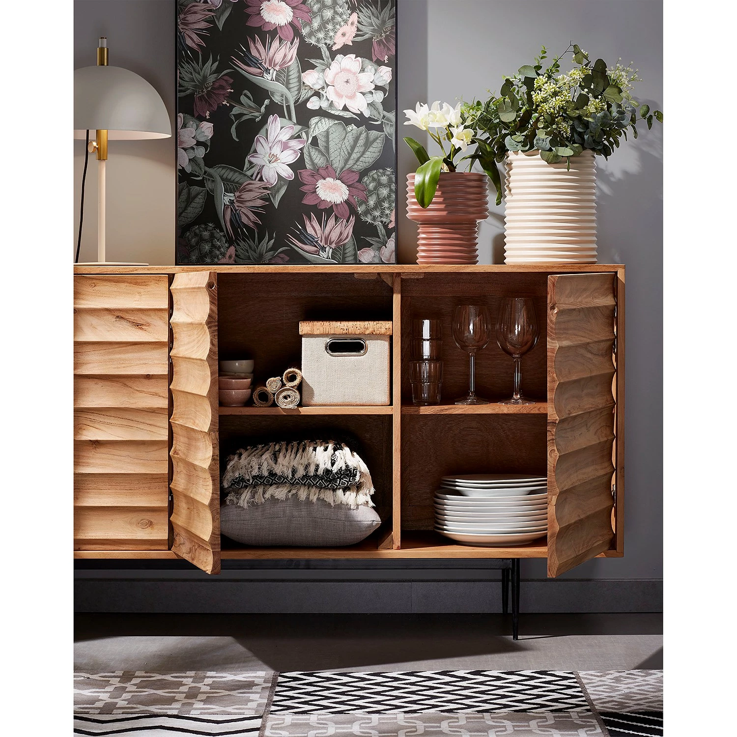 Red Living Sideboard Bela-Bela - Akazie massiv – Bild 6