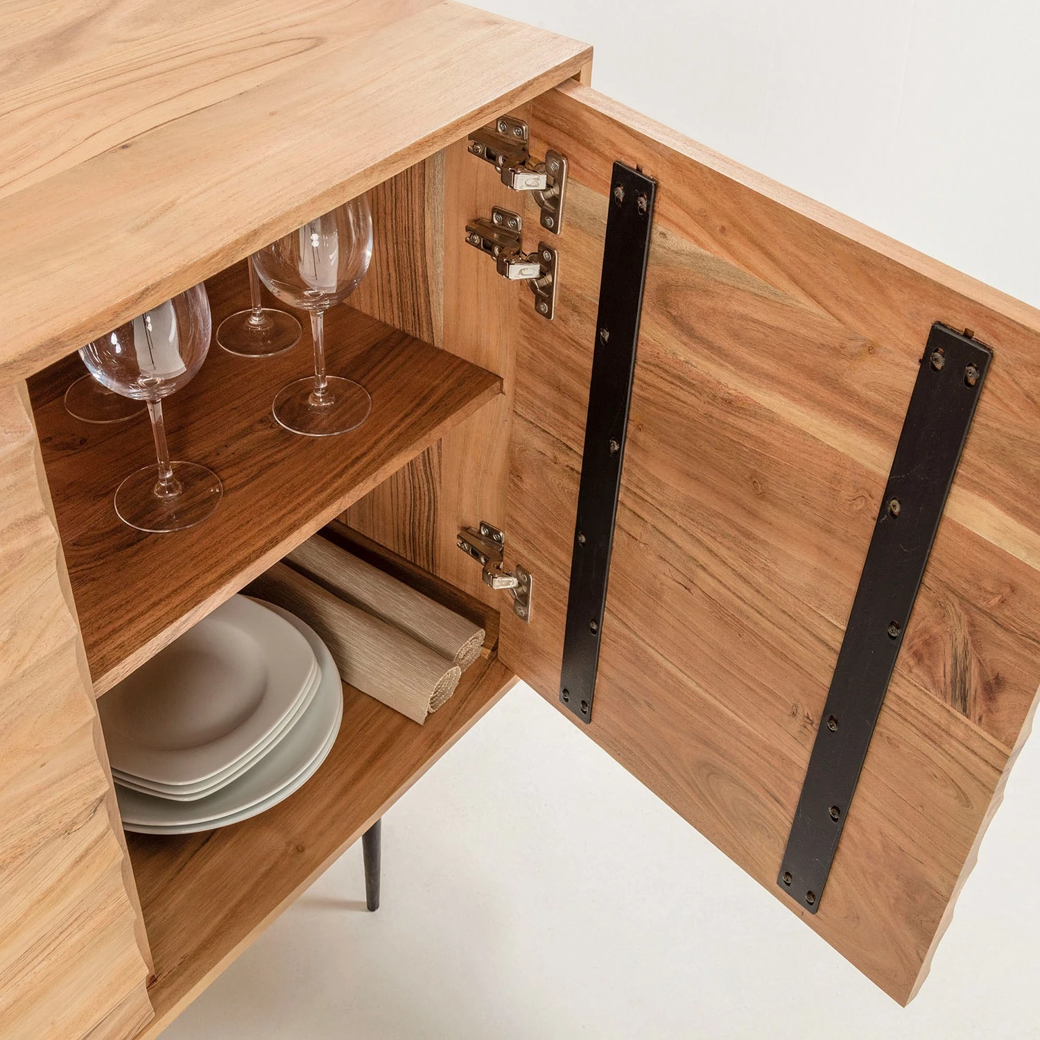 Red Living Sideboard Bela-Bela - Akazie massiv – Bild 11