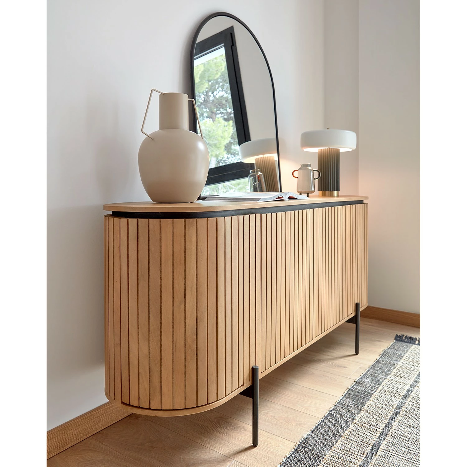 Red Living Sideboard Lusaka - Mango massiv – Bild 3