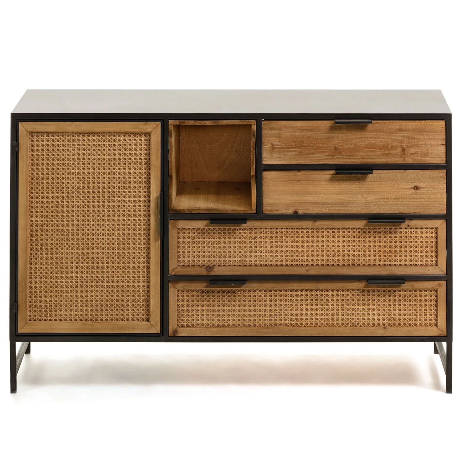 Red Living Sideboard Kisumu - Wiener Geflecht / Eisen - Braun / Schwarz – Bild 6