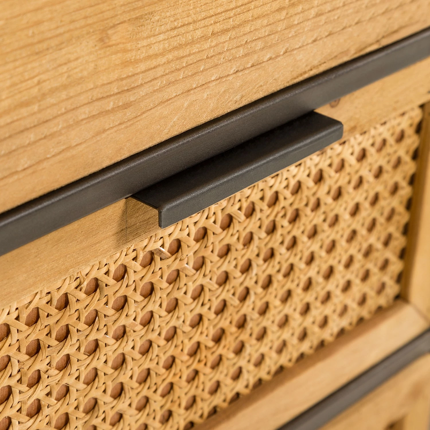 Red Living Sideboard Kisumu - Wiener Geflecht / Eisen - Braun / Schwarz – Bild 14