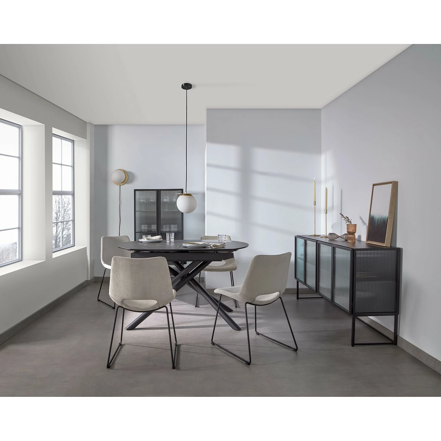 Loftscape Sideboard Tete - Glas / Metall - Schwarz – Bild 3