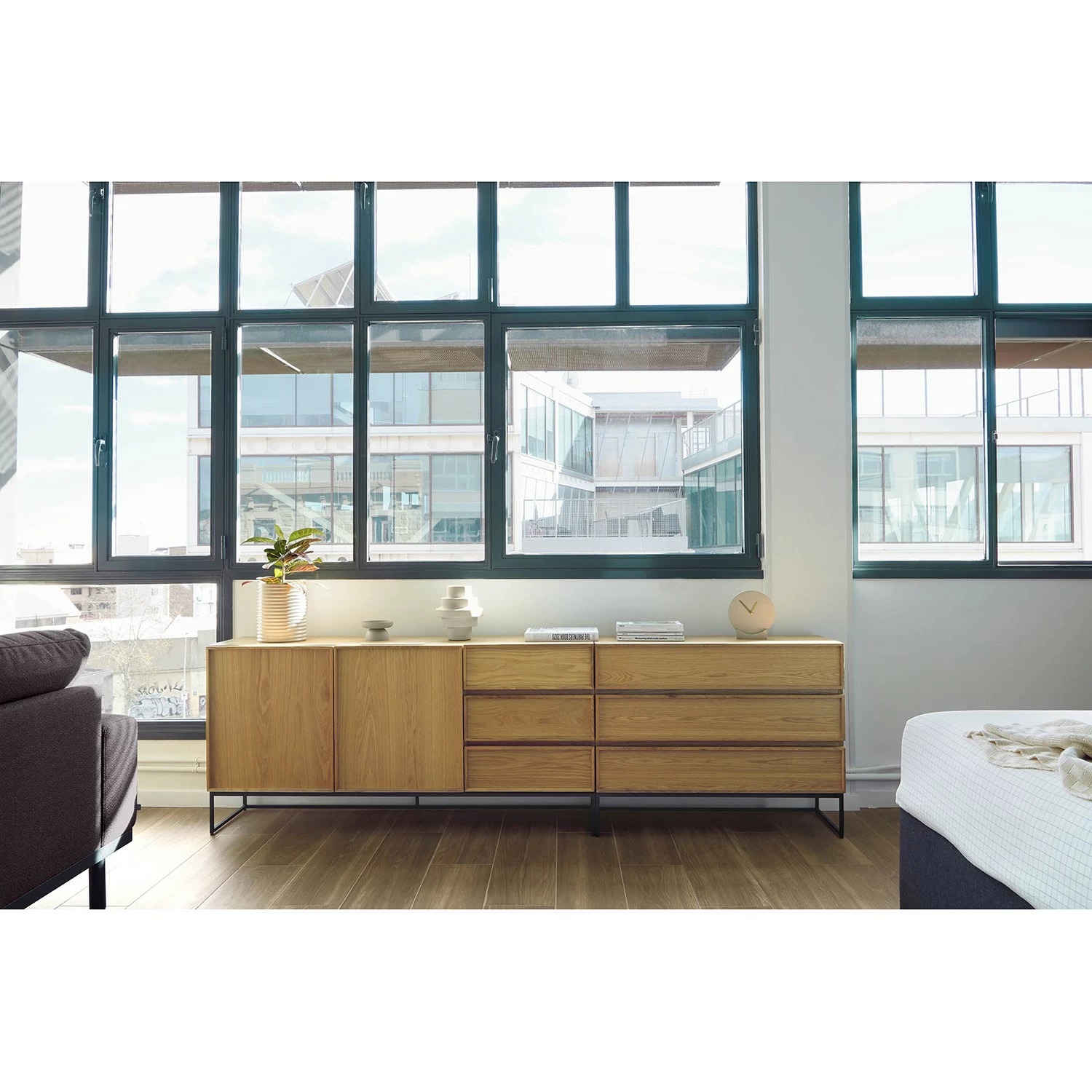 Red Living Sideboard Tabora - Echtholzfurnier - Eiche – Bild 3