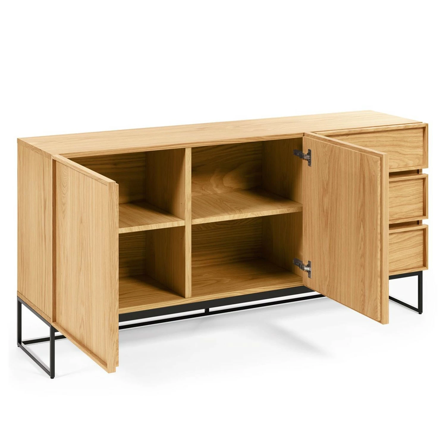 Red Living Sideboard Tabora - Echtholzfurnier - Eiche – Bild 5