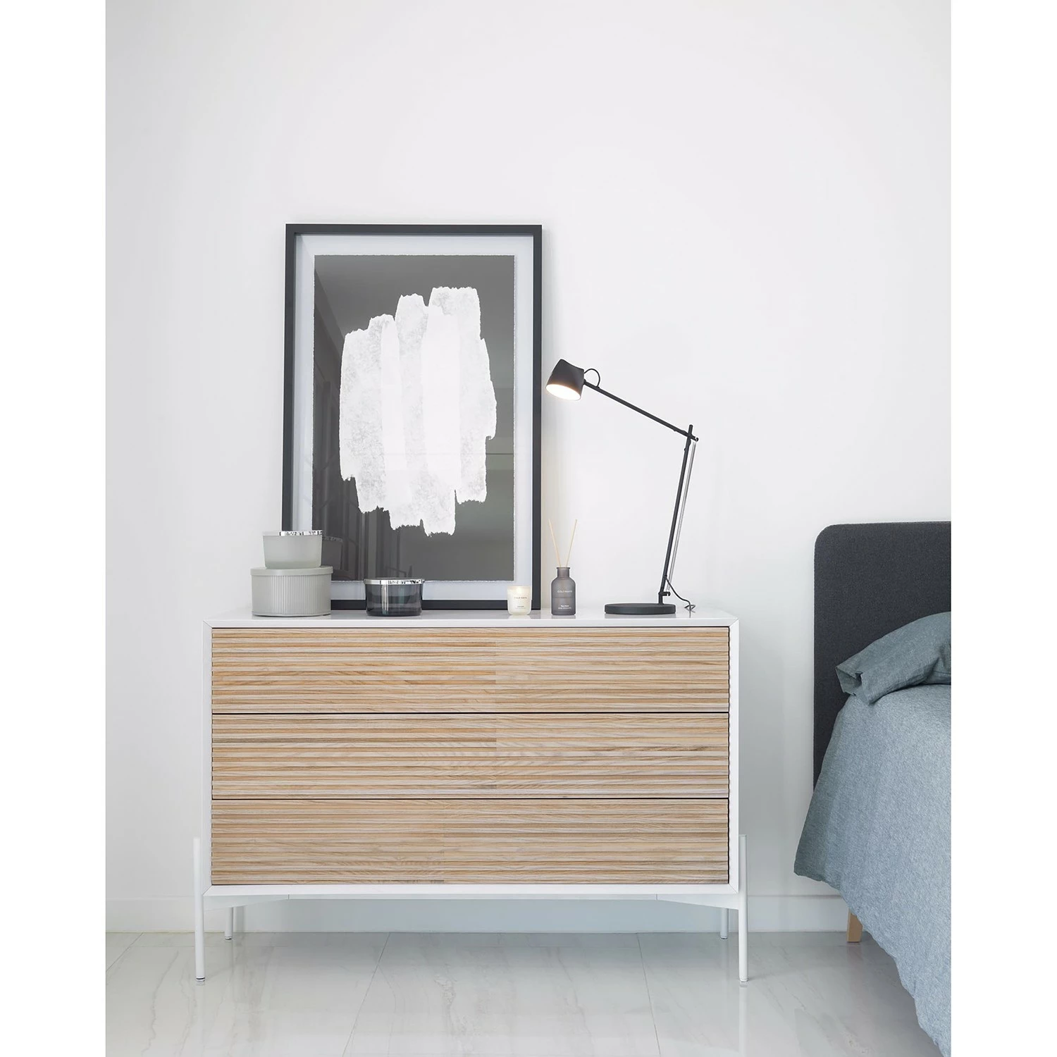 Norrwood Sideboard Maredale II - Esche teilmassiv - Esche / Weiß – Bild 2