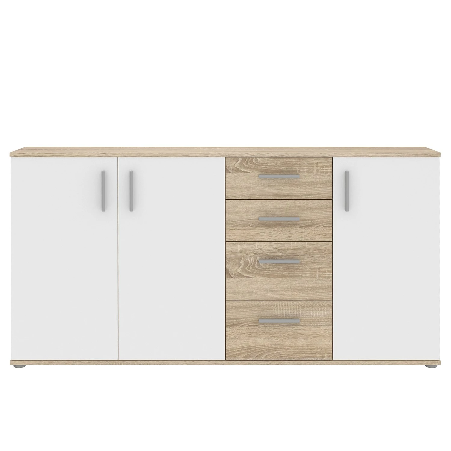 Loftscape Sideboard Kiltealy - Weiß / Eiche Sonoma Dekor – Bild 3