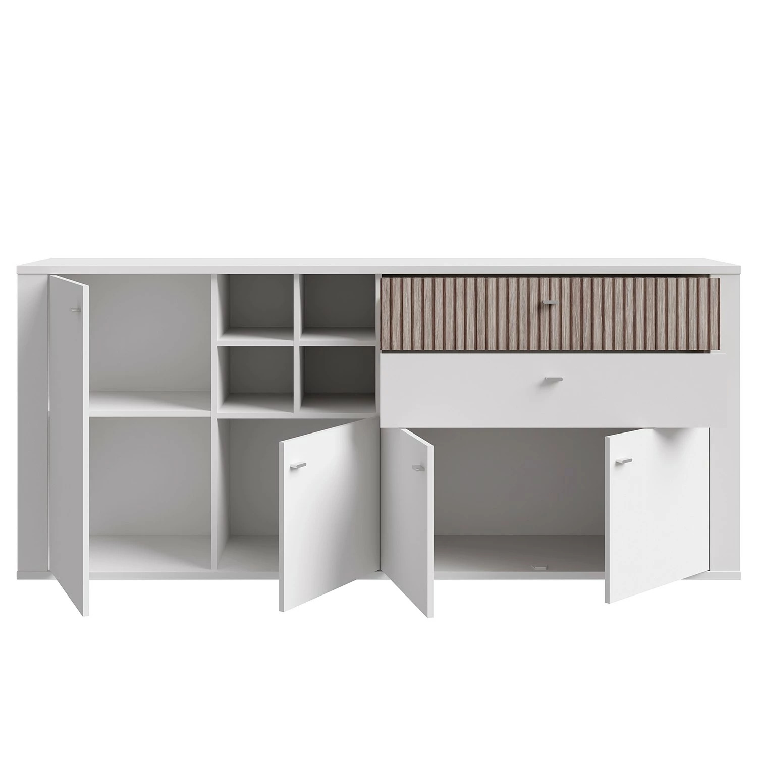 Loftscape Sideboard Millquarter - Weiß / Eiche Hell Dekor – Bild 5