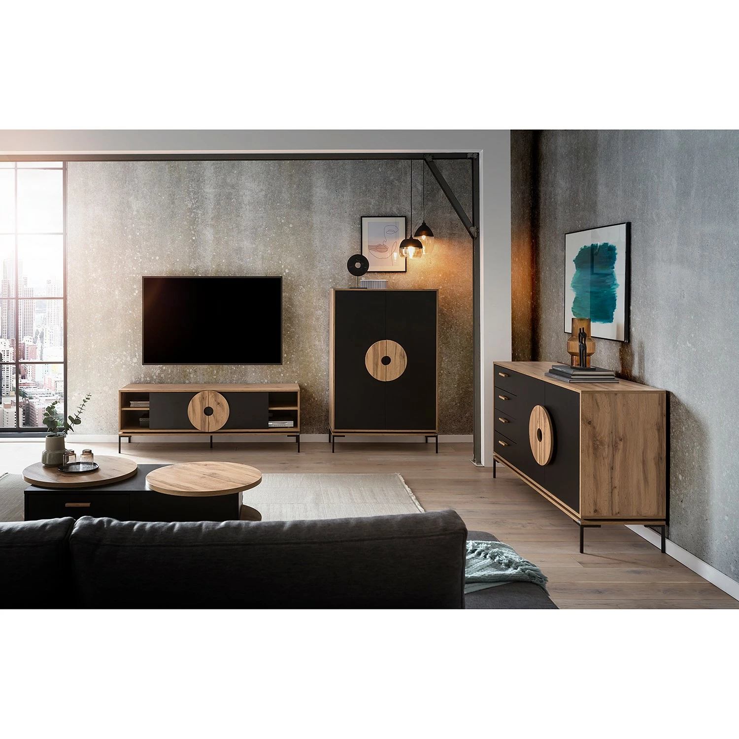 Schildmeyer Sideboard Looks - Schwarz / Eiche Dekor – Bild 2