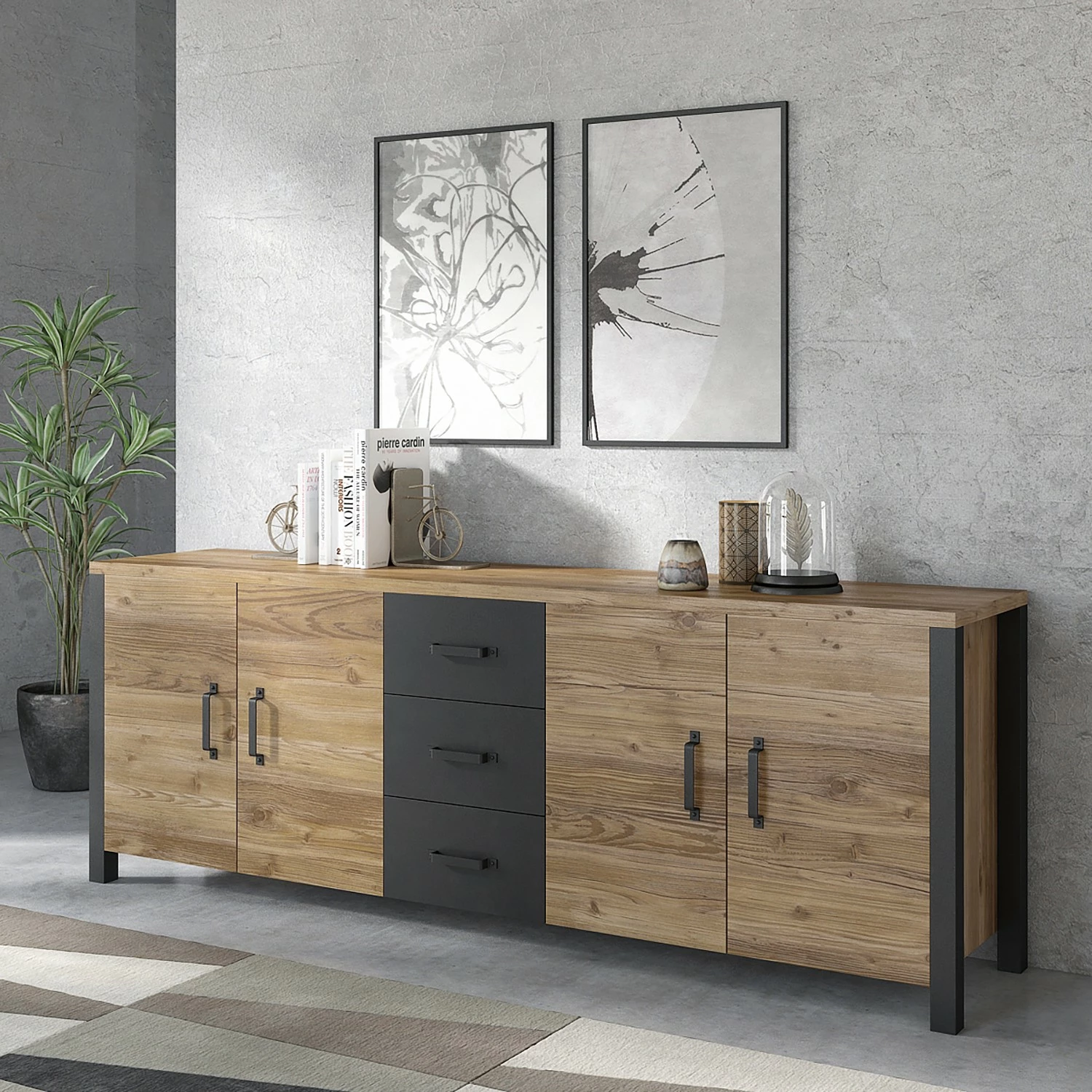 Red Living Sideboard Velleron III - Fichte – Bild 2