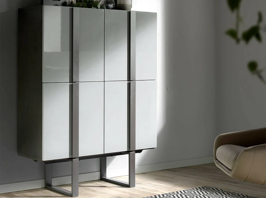 ANGEL CERDA Schrank aus Wenge und schwarzem Stahl – Bild 3