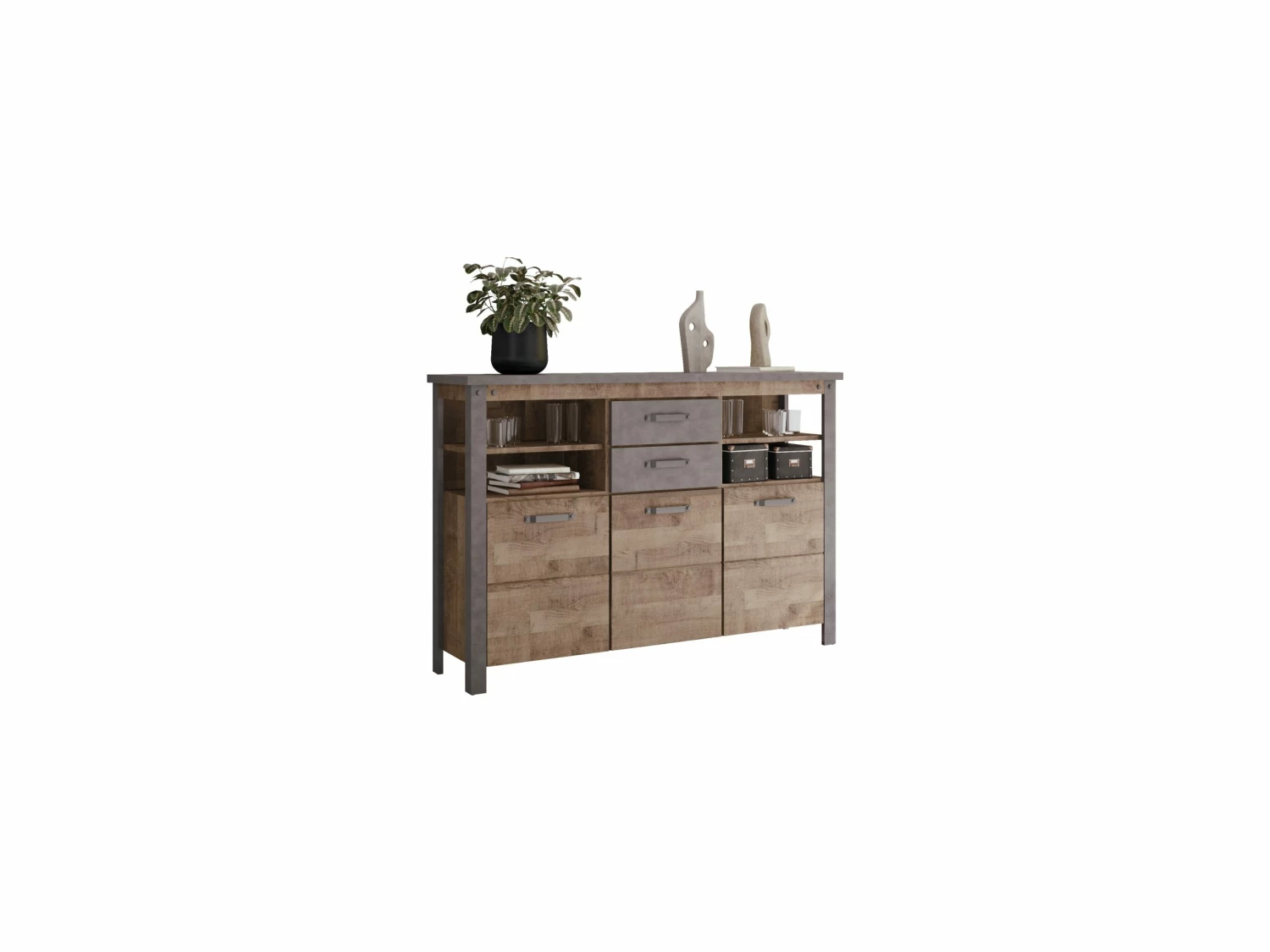 The Kuup Sideboard Industrial Look Tabak Eiche