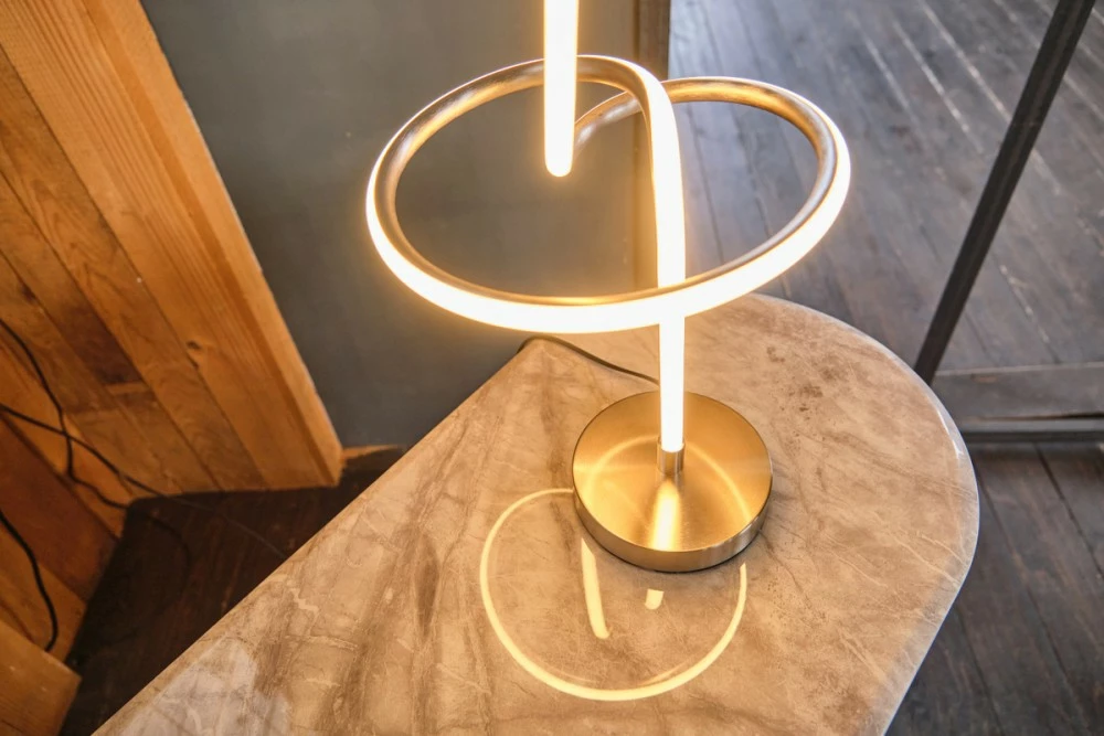 KAWOLA Sideboard MARIA Marmorplatte - Gold - Hellblau – Bild 9