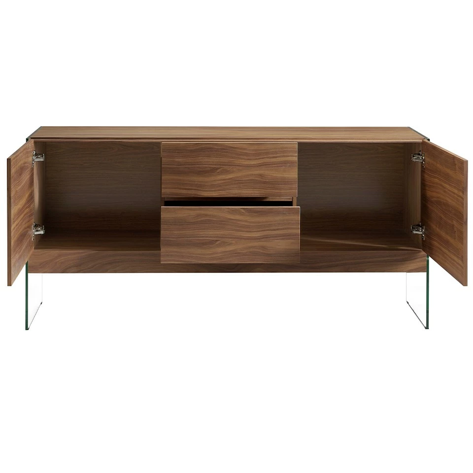 ANGEL CERDA Sideboard Nussbaumholz mit Glasseiten – Bild 7