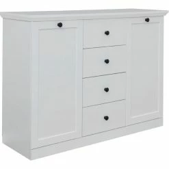 Ebuy24 Brax Sideboard - Brax Sideboard 2 Türen und 4 Schubladen, weiss.