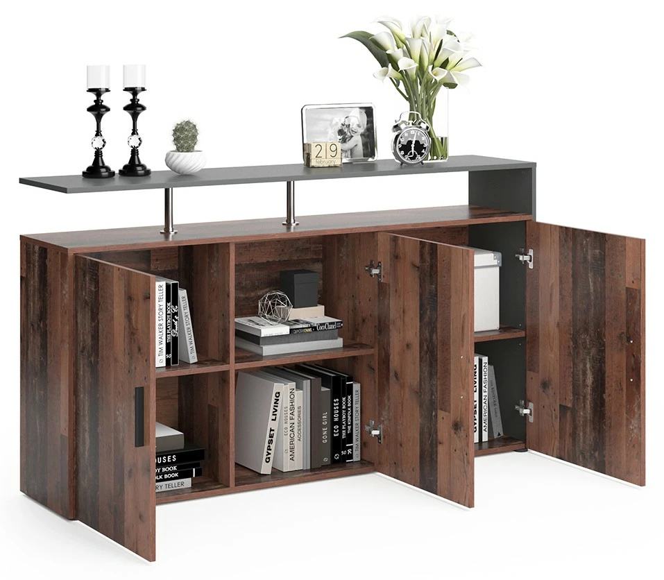 Vicco Sideboard „Amato“ Old Style/Anthrazit – Bild 4