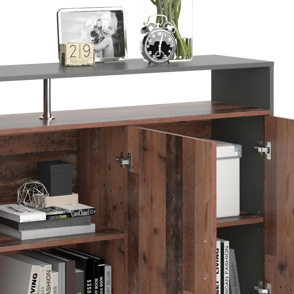 Vicco Sideboard „Amato“ Old Style/Anthrazit – Bild 5