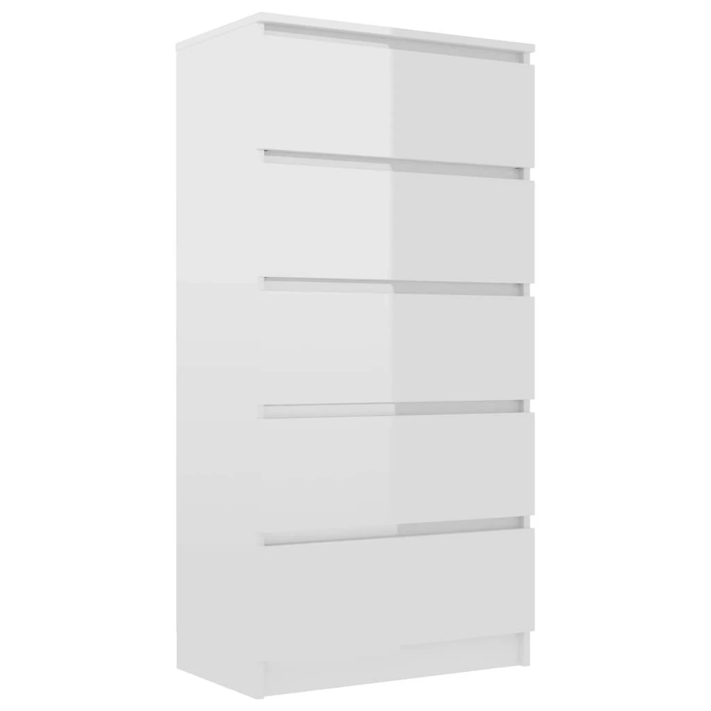 VidaXL Sideboard mit Schubladen Holzwerkstoff - vidaXL Sideboard mit Schubladen Hochglanz-Weiß 60x35x121 cm