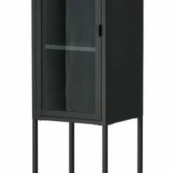 Ebuy24 Misha Vitrinenschrank 1 - Hochglanz Schwarz - Schwarz - 35 x 150 x 41 cm