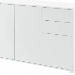 En.casa Sideboard Paarl - Hochglanz Weiß