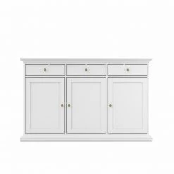 Ebuy24 Venedig Sideboard - Glas Weiß - Breite: 46 cm