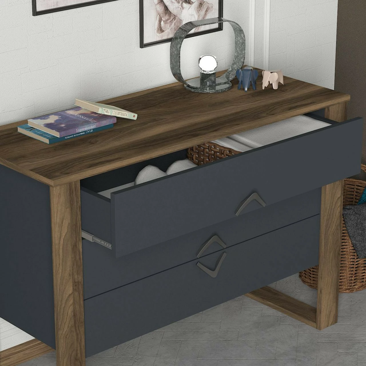 Moebel17 Sideboard Bumerang Walnuss Anthrazit - moebel17 – Bild 5