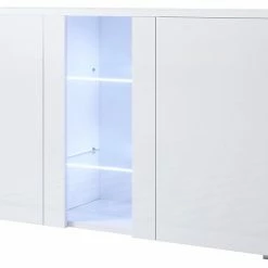 MB Moebel Sideboard Luke mit Füße (2cm) - Weiß - Höhe: 72 cm