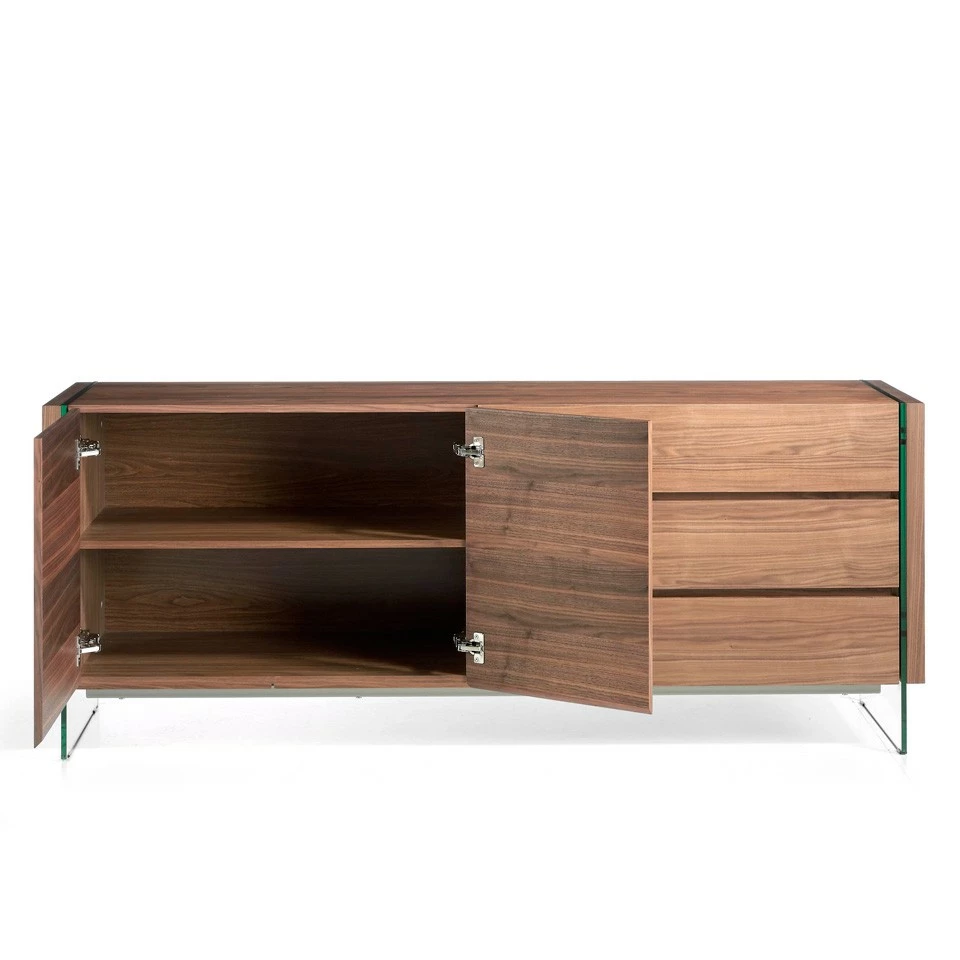 ANGEL CERDA Sideboard aus Nussbaum und Glas – Bild 6