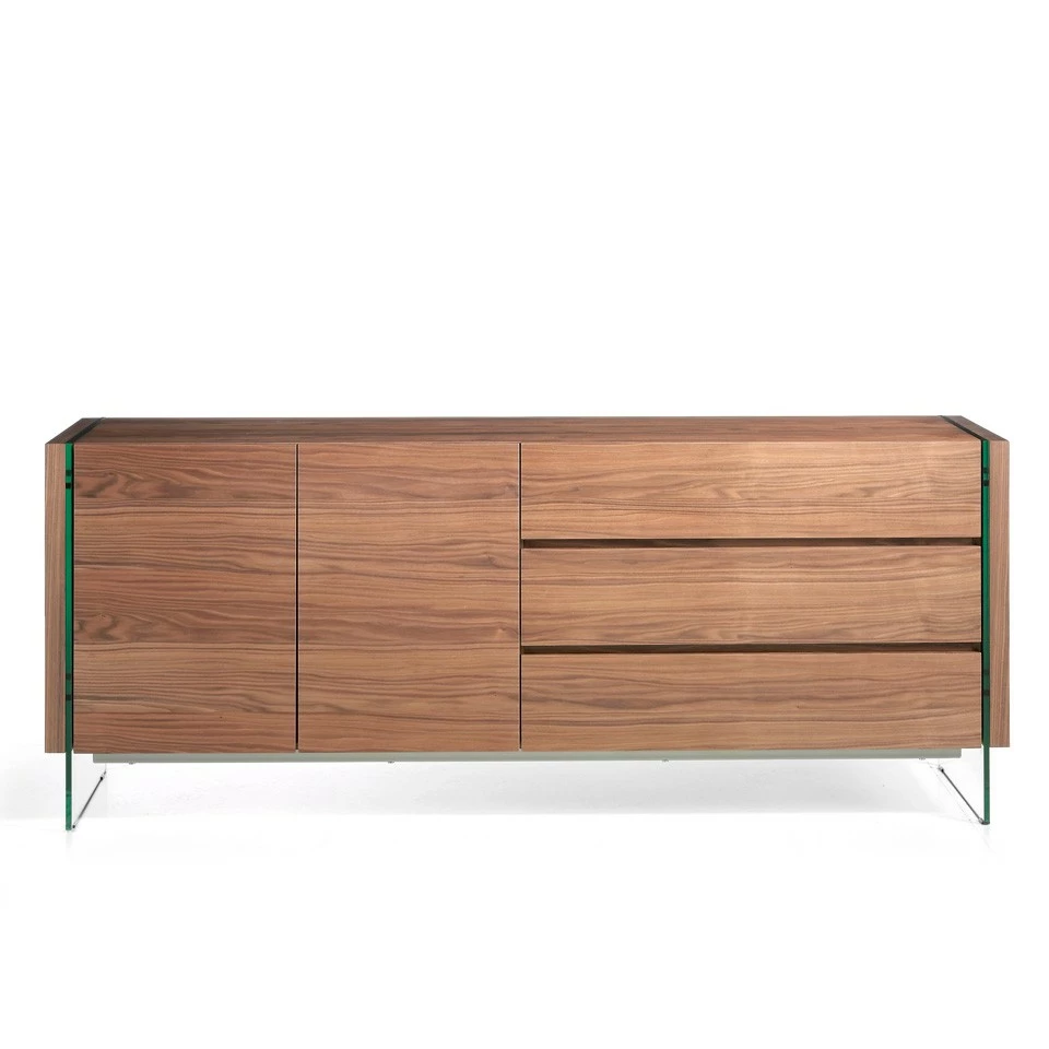 ANGEL CERDA Sideboard aus Nussbaum und Glas – Bild 7