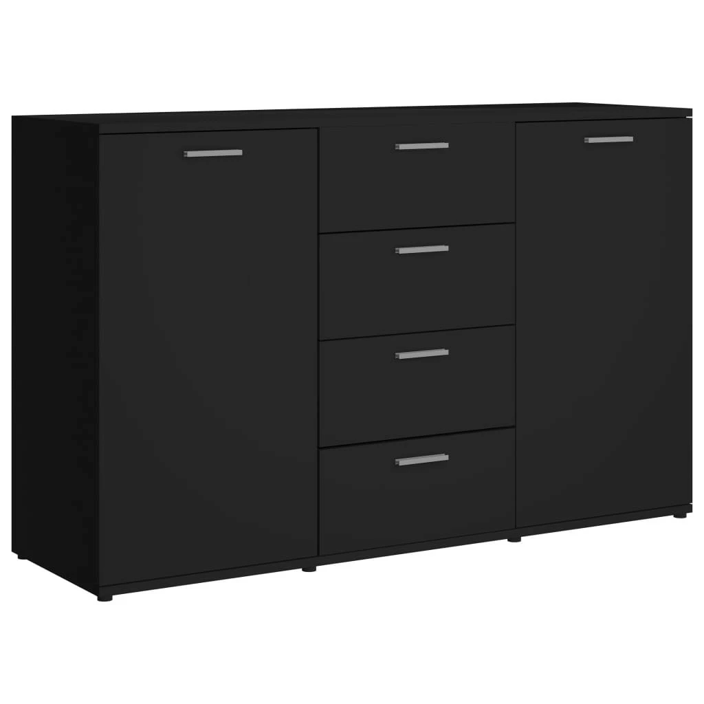 VidaXL Sideboard 120x35,5x75 cm Holzwerkstoff - vidaXL Sideboard Schwarz 120x35,5x75 cm Holzwerkstoff