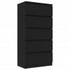VidaXL Sideboard mit Schubladen Holzwerkstoff - vidaXL Sideboard mit Schubladen Schwarz 60x35x121 cm Holzwerkstoff