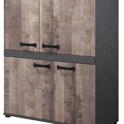 Ebuy24 Stripe Highboard 4 - Stripe Highboard 4 Türen Eiche Dekor.