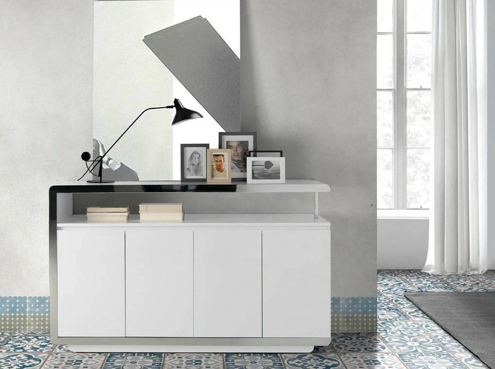 ANGEL CERDA Weißes Sideboard mit Stahlstruktur – Bild 2