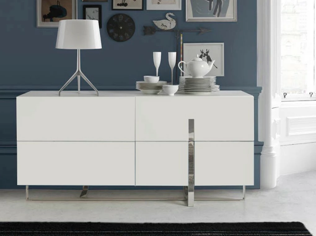 ANGEL CERDA Weißes Sideboard mit Stahlbeinen – Bild 3