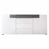 Ebuy24 Tomar Sideboard - Tomar Sideboard 2 Türen und 4 Schubladen, weiss, weiss hochglanz.