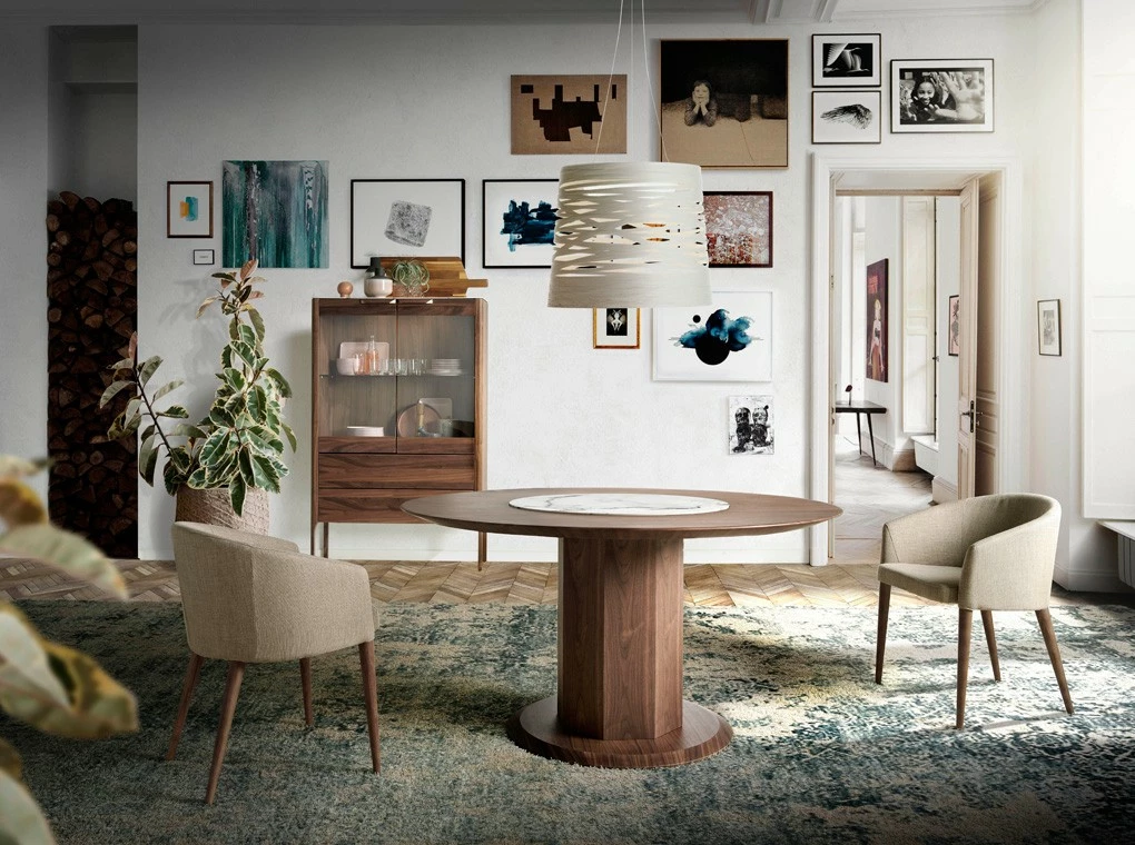 ANGEL CERDA Vitrine in Nussbaum und Marmoroptik – Bild 3