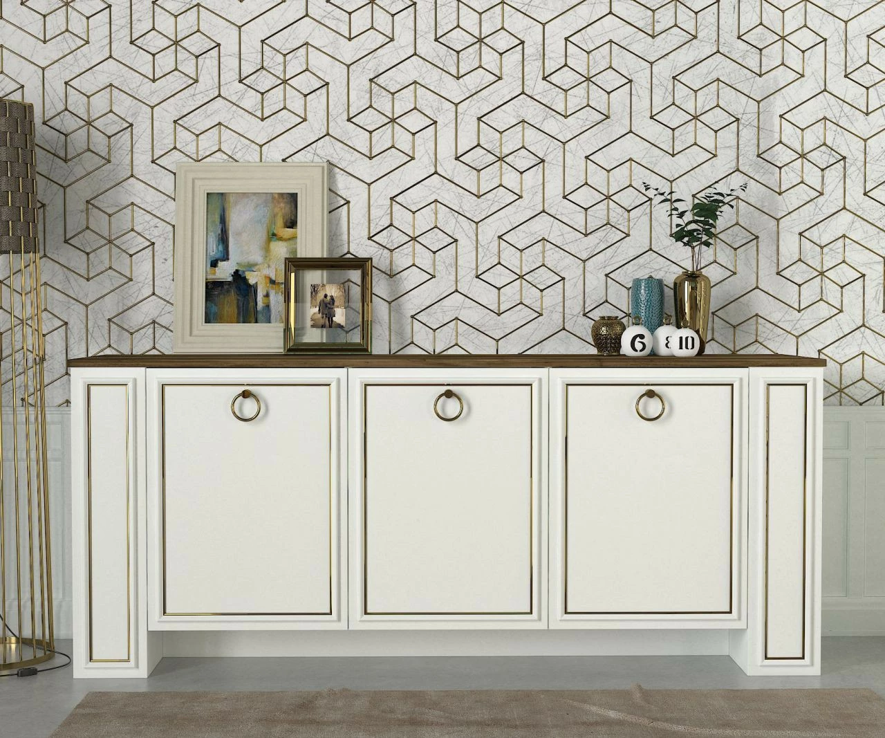 Moebel17 Sideboard Sansa Weiß Walnuss - moebel17 – Bild 2