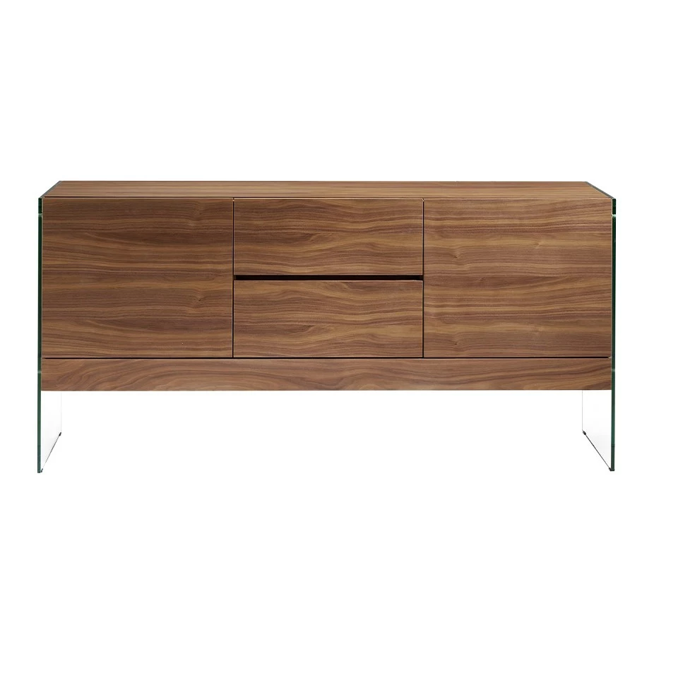 ANGEL CERDA Sideboard Nussbaumholz mit Glasseiten – Bild 6