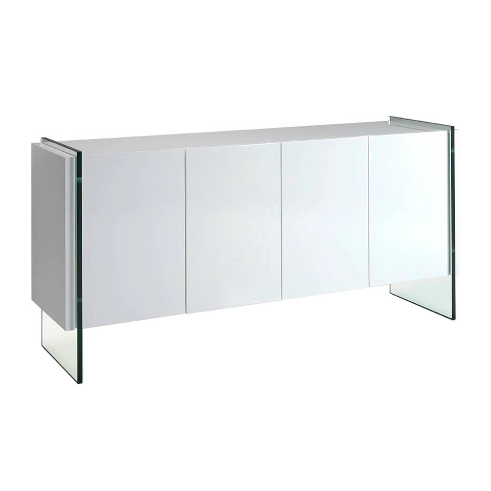ANGEL CERDA Weißes Sideboard mit Glasseiten