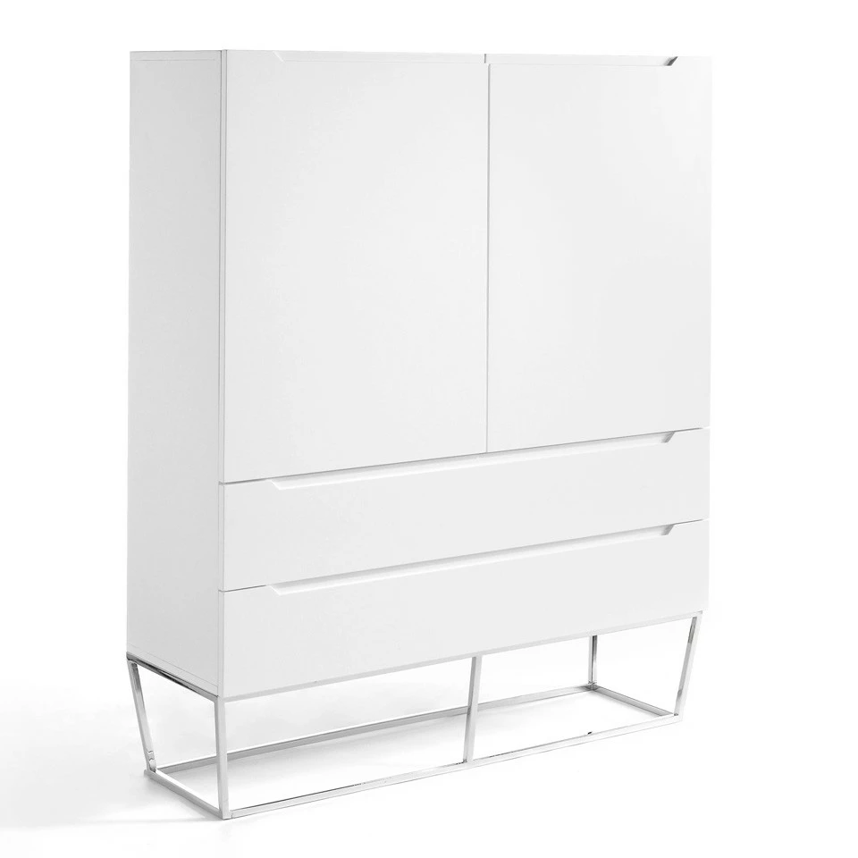 ANGEL CERDA Weißer Schrank mit Stahlfüßen