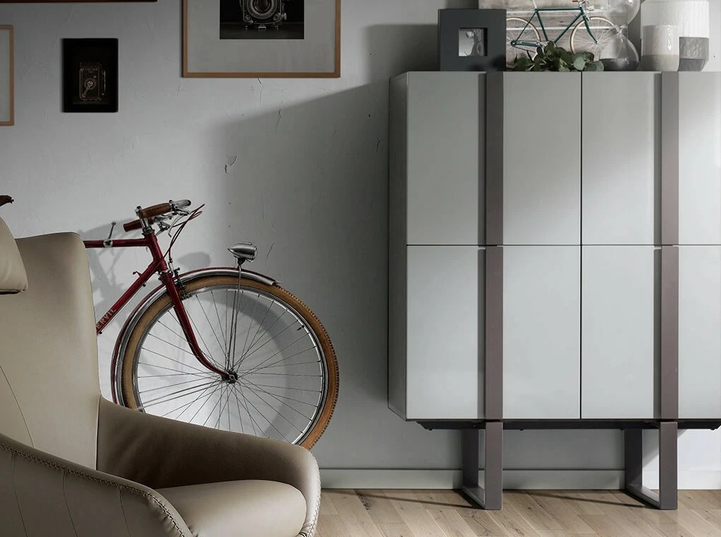 ANGEL CERDA Schrank aus Wenge und schwarzem Stahl – Bild 4