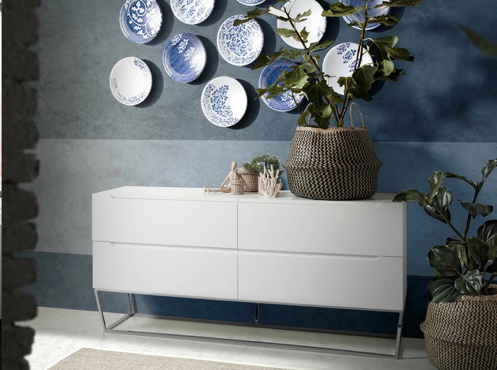 ANGEL CERDA Sideboard aus Weiß und Stahl – Bild 2