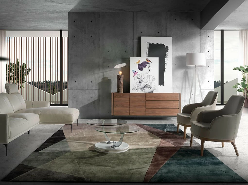 ANGEL CERDA Sideboard aus Nussbaum und Glas – Bild 3