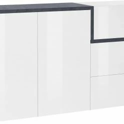 Dmora Modernes Sideboard mit 2 Türen und 3