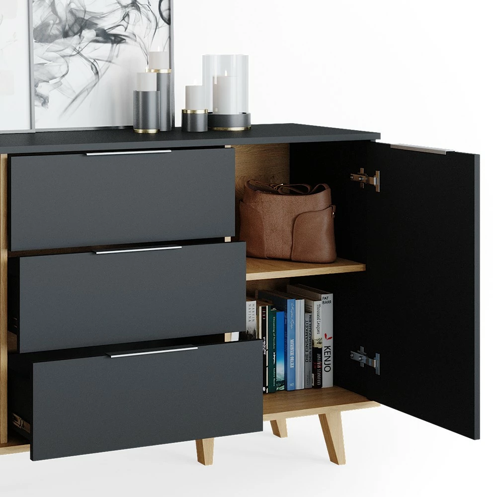 Vicco Sideboard „Neptune“ Anthrazit/Sandeiche – Bild 5