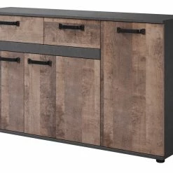 Ebuy24 Stripe Sideboard 3 Türen, 2 Schubladen - Stripe Sideboard 3 Türen, 2 Schubladen Eiche Dekor.