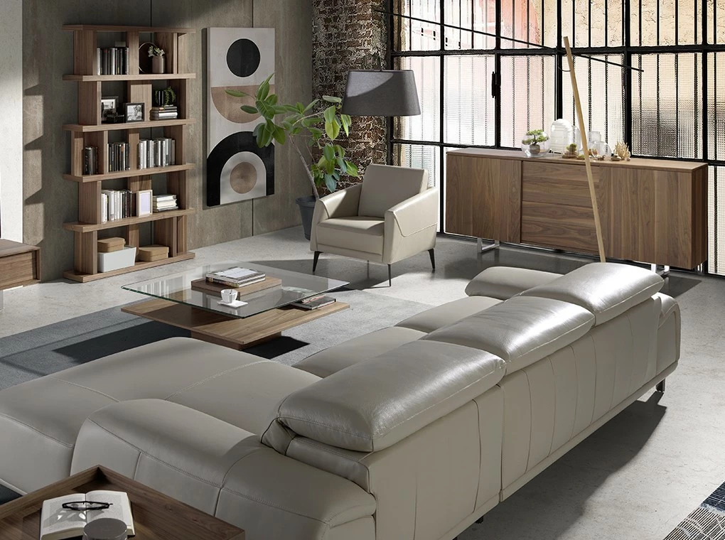 ANGEL CERDA Sideboard aus Nussbaumholz Stahlbeinen – Bild 3