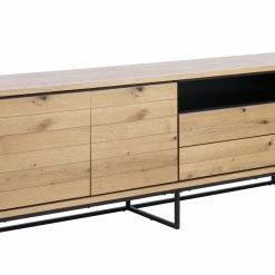 Ebuy24 David Sideboard - David Sideboard 2 Türen und 2 Schubladen, Wildeiche furniert.